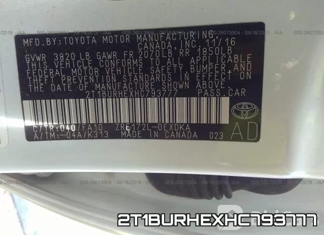 2T1BURHEXHC793777 фото 10