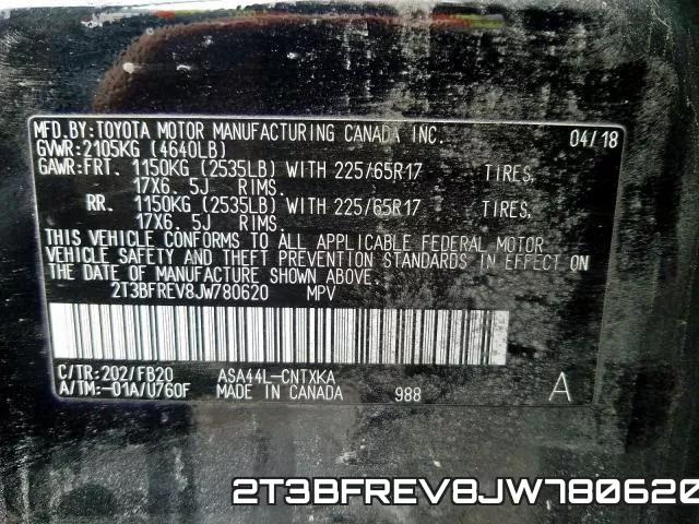 2T3BFREV8JW780620 фото 2