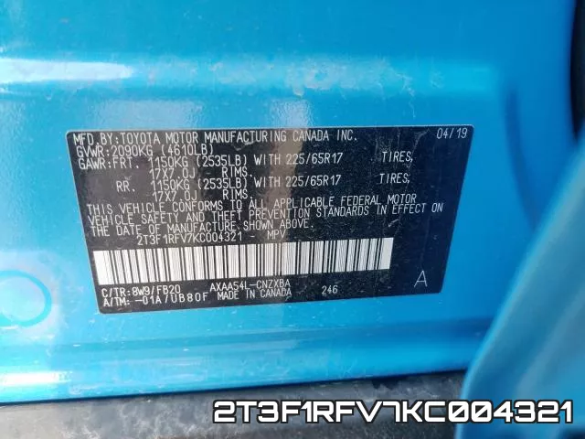 2T3F1RFV7KC004321 фото 2