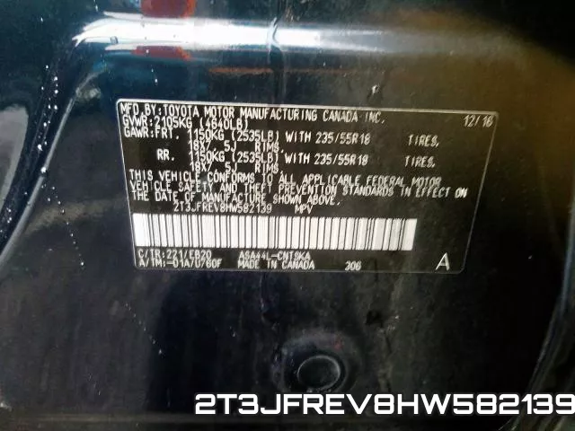 2T3JFREV8HW582139 фото 2