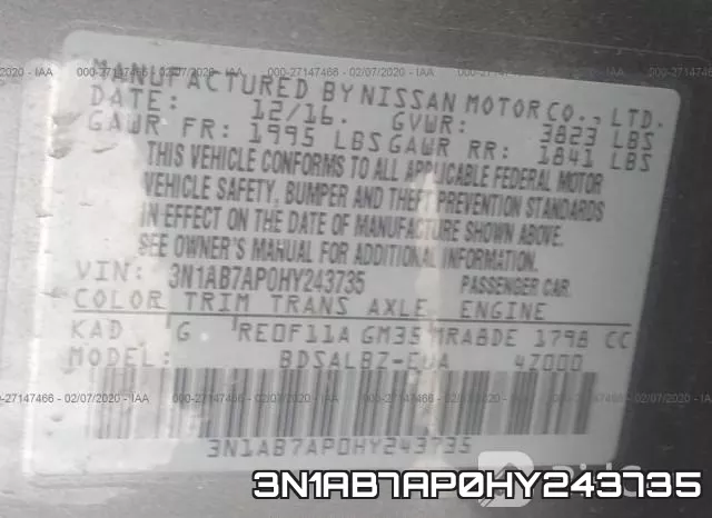 3N1AB7AP0HY243735 фото 10