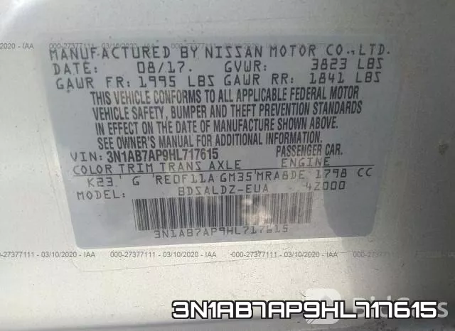 3N1AB7AP9HL717615 фото 10