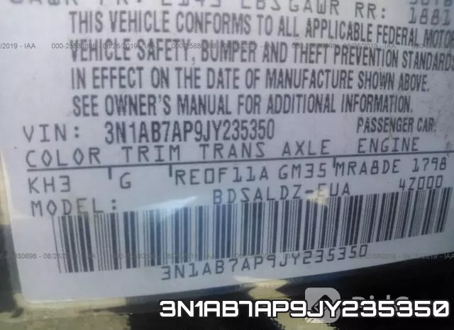 3N1AB7AP9JY235350 фото 10