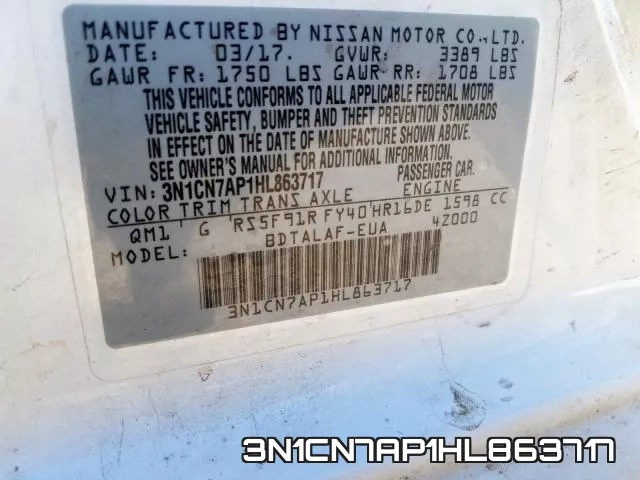 3N1CN7AP1HL863717 фото 2