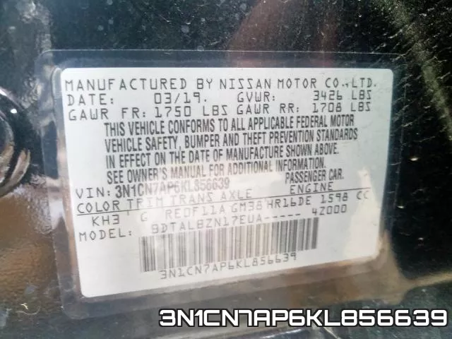3N1CN7AP6KL856639 фото 2