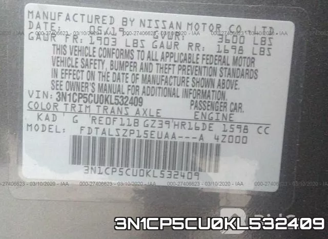 3N1CP5CU0KL532409 фото 10