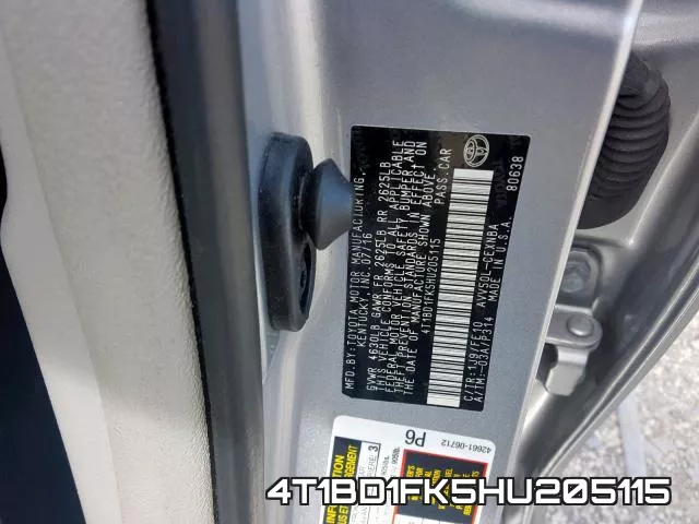 4T1BD1FK5HU205115 фото 2