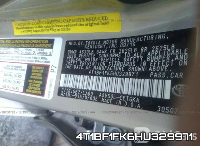 4T1BF1FK6HU329971 фото 10