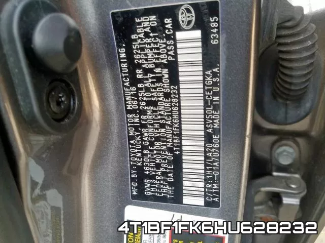 4T1BF1FK6HU628232 фото 2