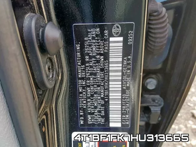 4T1BF1FK7HU313665 фото 2