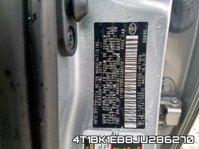4T1BK1EB8JU286270 фото 2