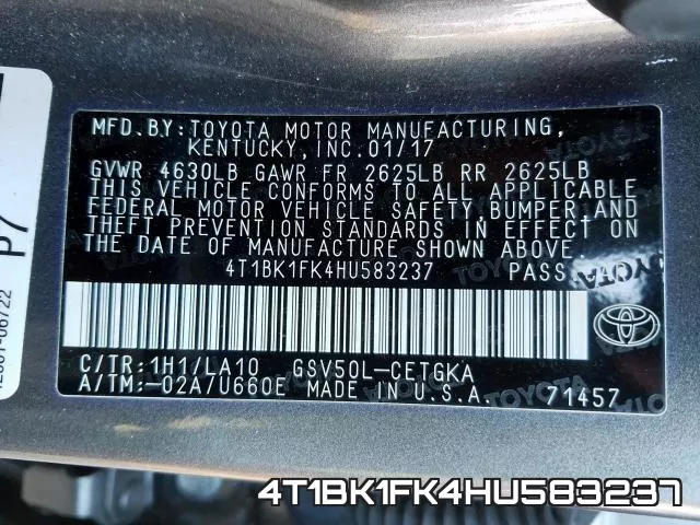 4T1BK1FK4HU583237 фото 2