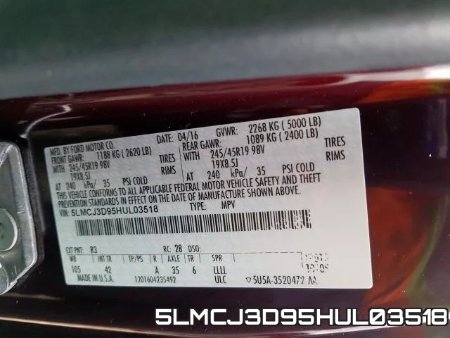 5LMCJ3D95HUL03518 фото 2