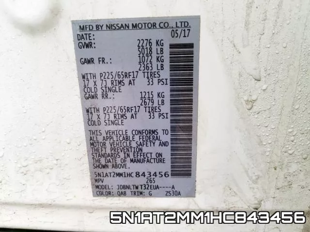 5N1AT2MM1HC843456 фото 2