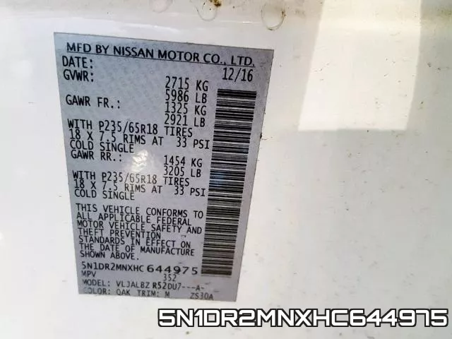 5N1DR2MNXHC644975 фото 2