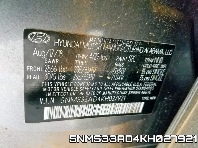 5NMS33AD4KH027921 фото 2