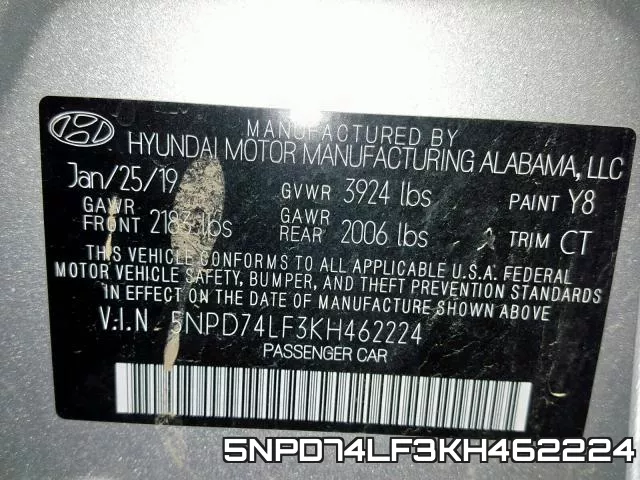 5NPD74LF3KH462224 фото 2