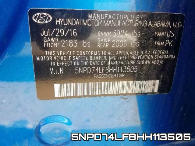 5NPD74LF8HH113505 фото 2