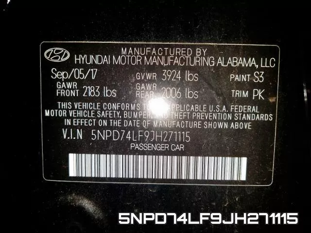5NPD74LF9JH271115 фото 2