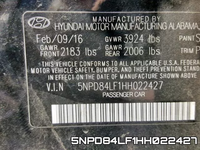 5NPD84LF1HH022427 фото 2