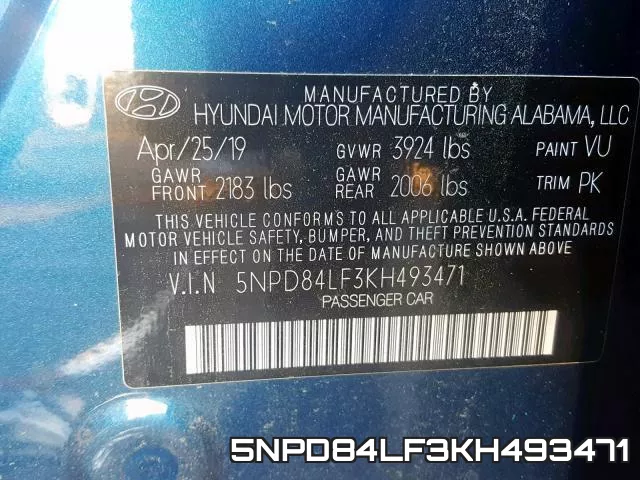 5NPD84LF3KH493471 фото 2