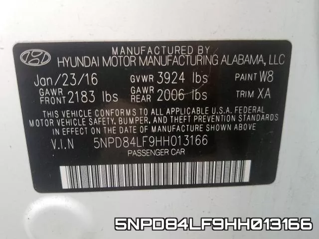 5NPD84LF9HH013166 фото 2