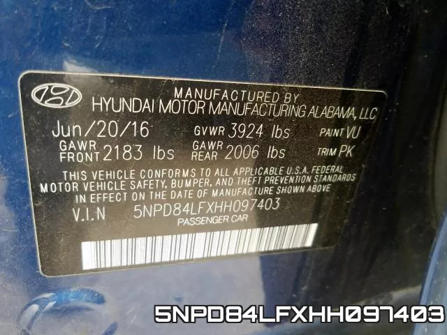 5NPD84LFXHH097403 фото 2