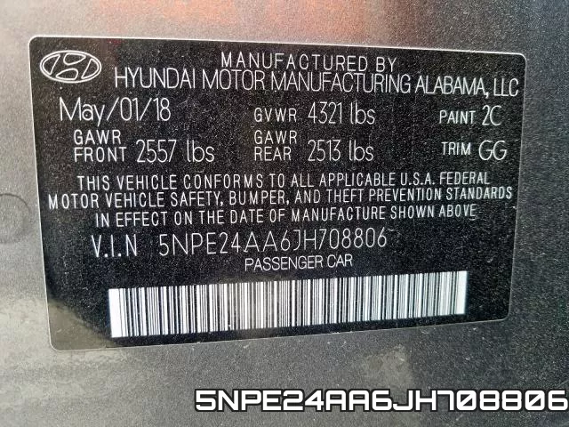 5NPE24AA6JH708806 фото 2