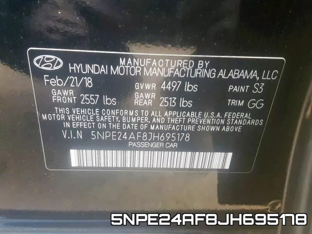 5NPE24AF8JH695178 фото 2