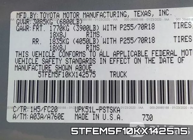 5TFEM5F10KX142575 фото 10