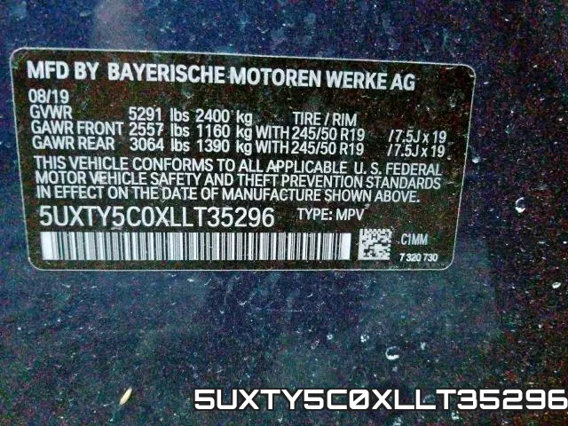 5UXTY5C0XLLT35296 фото 2