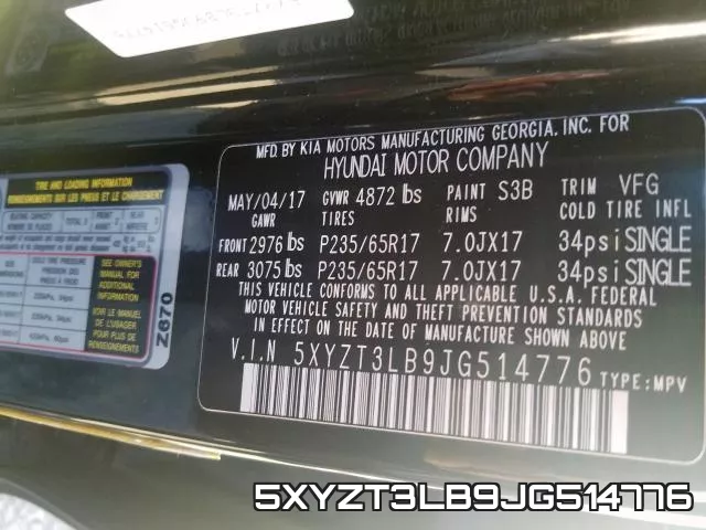5XYZT3LB9JG514776 фото 2