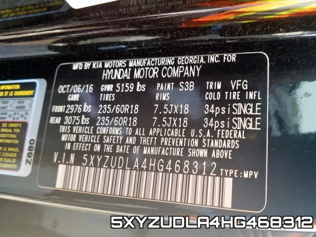 5XYZUDLA4HG468312 фото 2