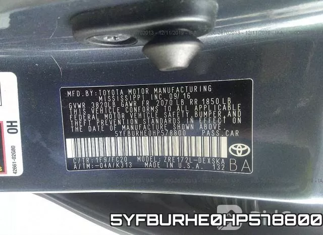 5YFBURHE0HP578800 фото 10