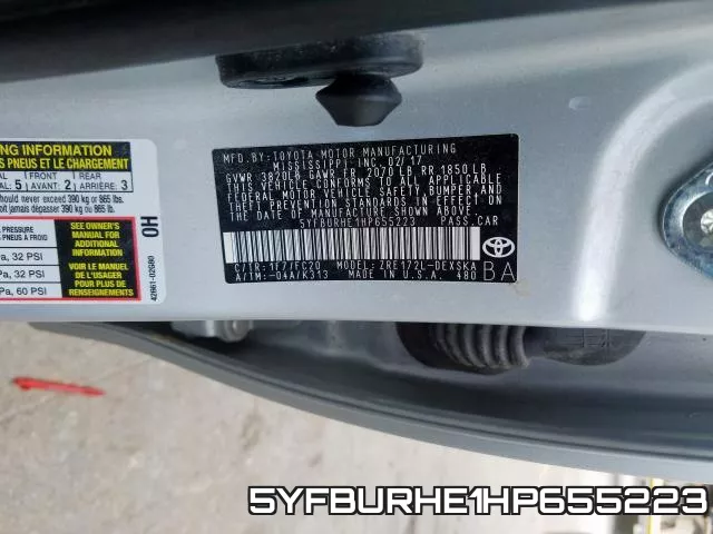 5YFBURHE1HP655223 фото 2