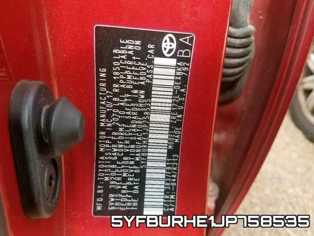 5YFBURHE1JP758535 фото 2