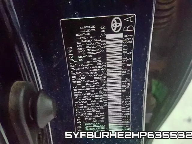 5YFBURHE2HP635532 фото 2
