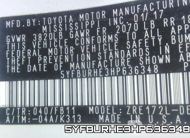 5YFBURHE3HP636348 фото 10