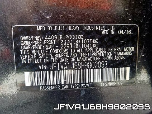 JF1VA1J68H9802093 фото 2