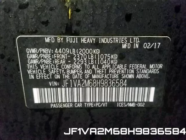 JF1VA2M68H9836584 фото 2