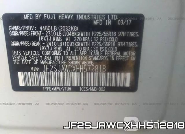 JF2SJAWCXHH572818 фото 10