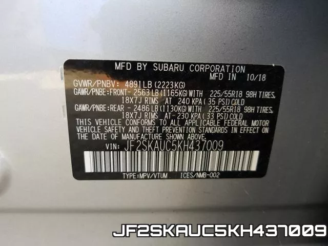JF2SKAUC5KH437009 фото 2