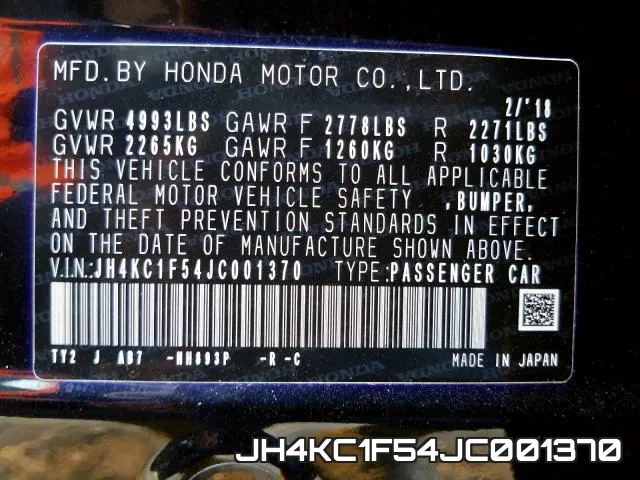 JH4KC1F54JC001370 фото 2