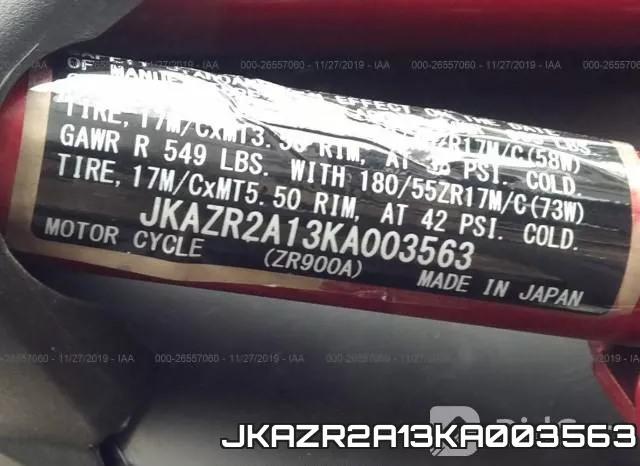 JKAZR2A13KA003563 фото 2