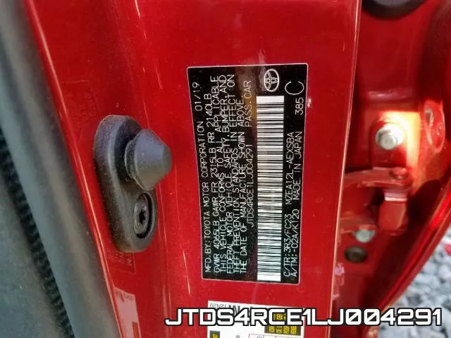 JTDS4RCE1LJ004291 фото 2