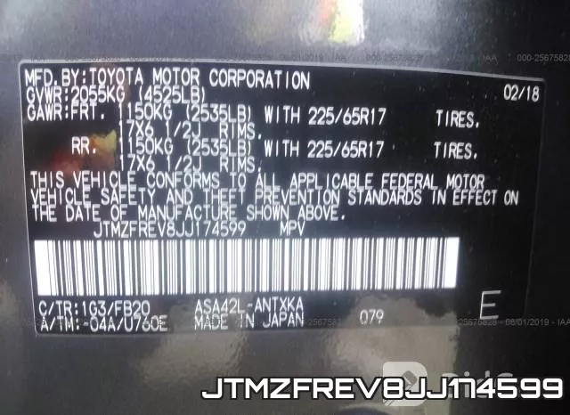 JTMZFREV8JJ174599 фото 10