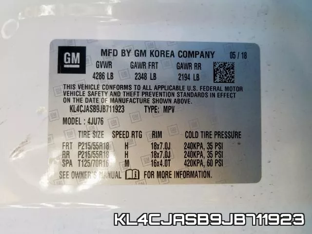 KL4CJASB9JB711923 фото 2