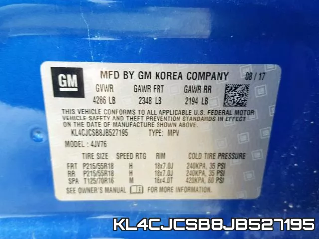 KL4CJCSB8JB527195 фото 2