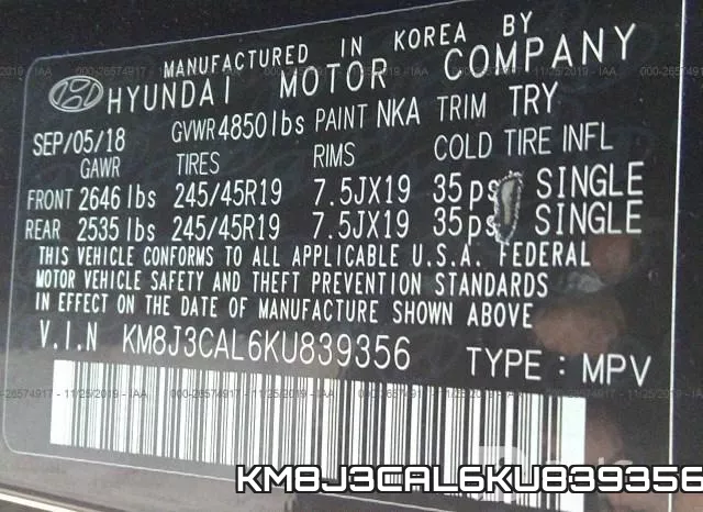 KM8J3CAL6KU839356 фото 10