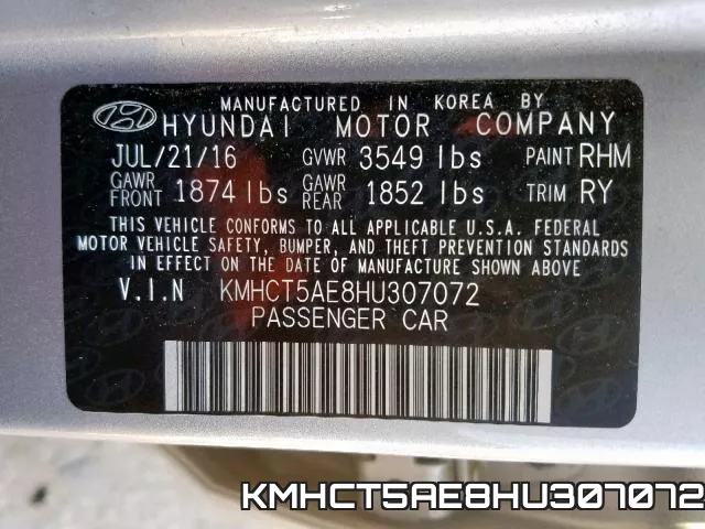 KMHCT5AE8HU307072 фото 2